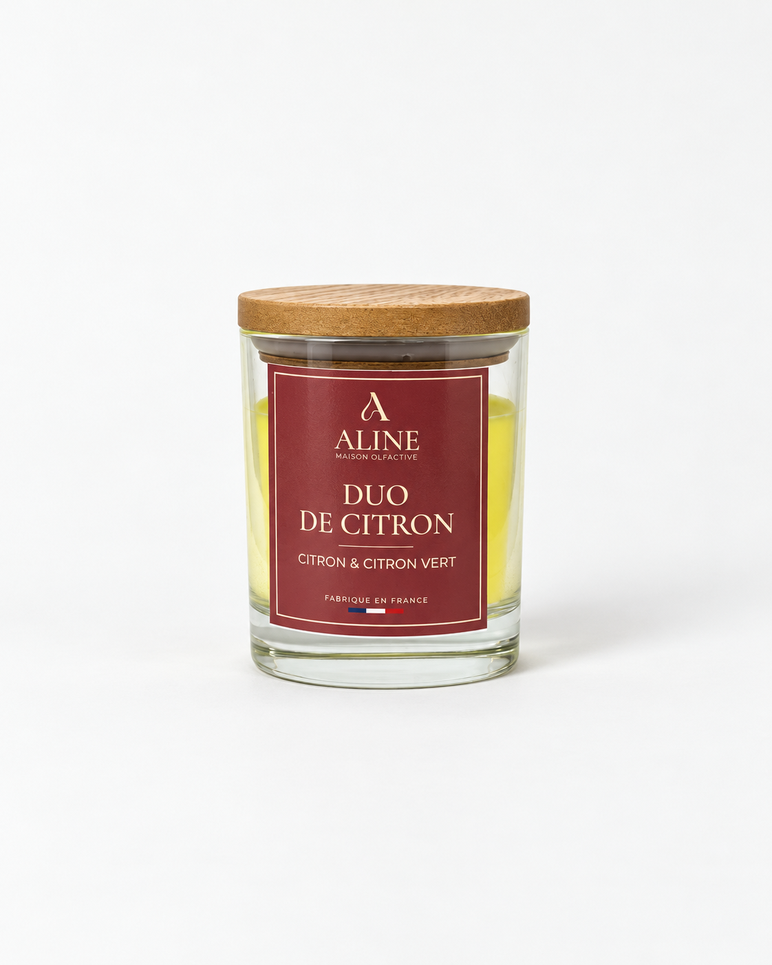 Bougie parfumée Duo de Citron en moyen pot (120 g) – Maison Aline