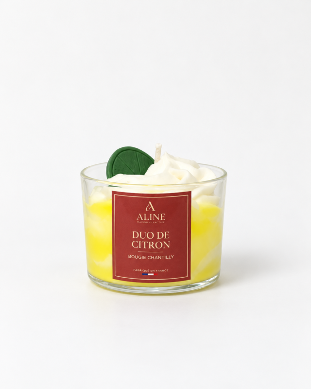 Bougie chantilly Duo de Citron – Maison Aline