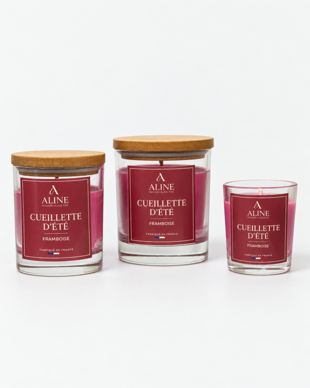 Bougie parfumée Cueillette d’été : les trois formats – Maison Aline