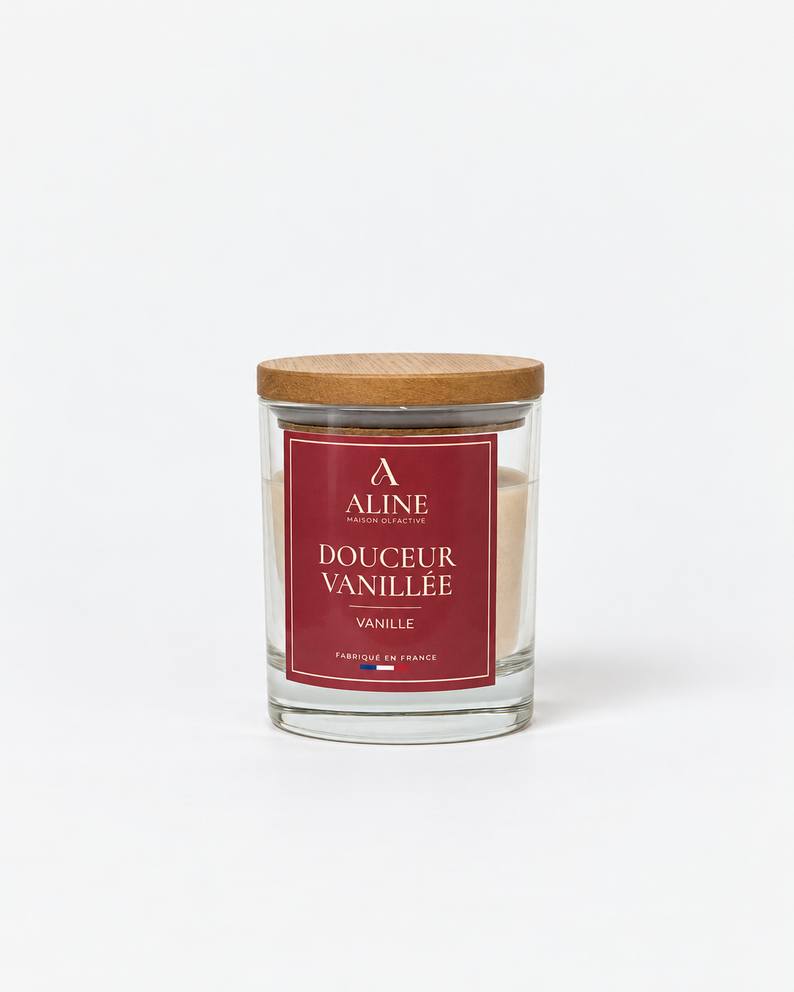 Bougie parfumée Douceur vanillée en moyen pot (120 g) – Maison Aline