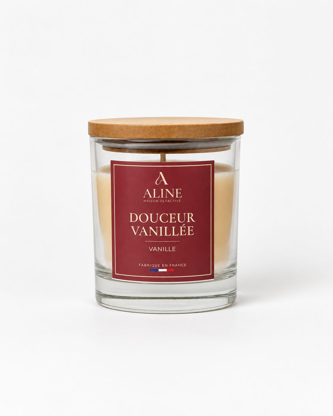 Bougie parfumée Douceur vanillée en grand pot (190 g) – Maison Aline